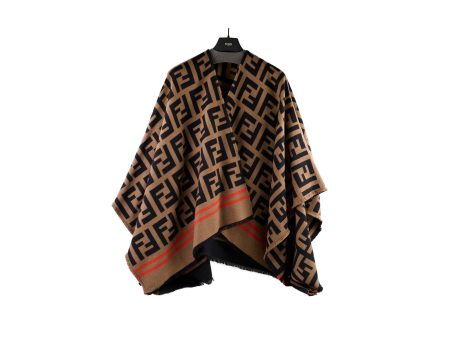 Fendi Monogram Poncho Brown Discount