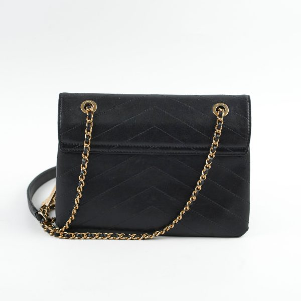 Chanel Seasonal Flap Chevron Black Shoulder Bag- Series 25 Hot on Sale