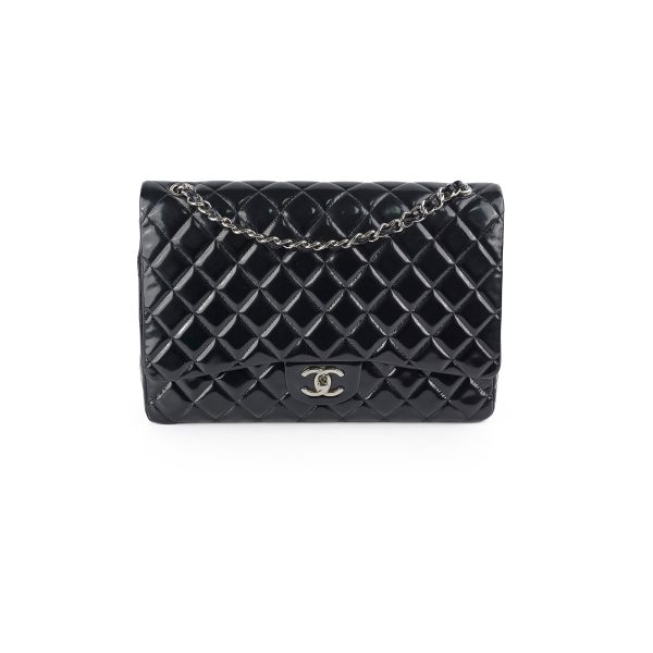 Chanel Maxi Patent Flap Black 20 Series Online Hot Sale