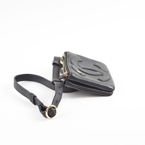 Chanel Lambskin Mania Waist Belt Black For Cheap