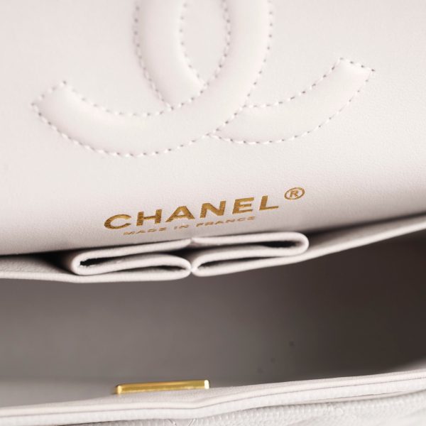 Chanel Small Caviar Double Classic Flap Dove Grey Microchipped For Cheap