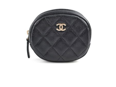 Chanel Caviar Round Coin Purse Black For Sale