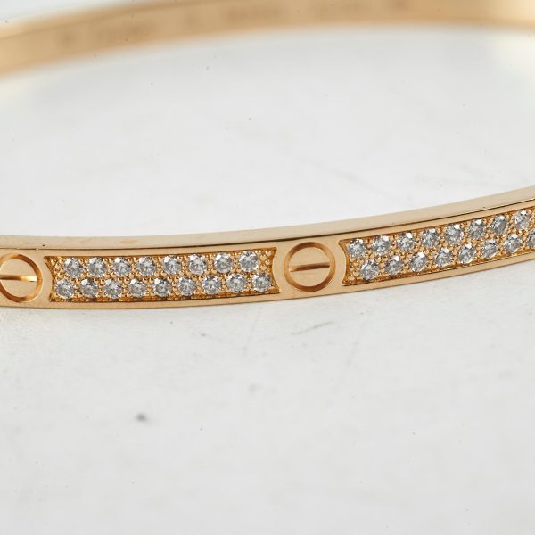 Cartier Small Model Love Pave Bracelet Yellow Gold 2021 Discount