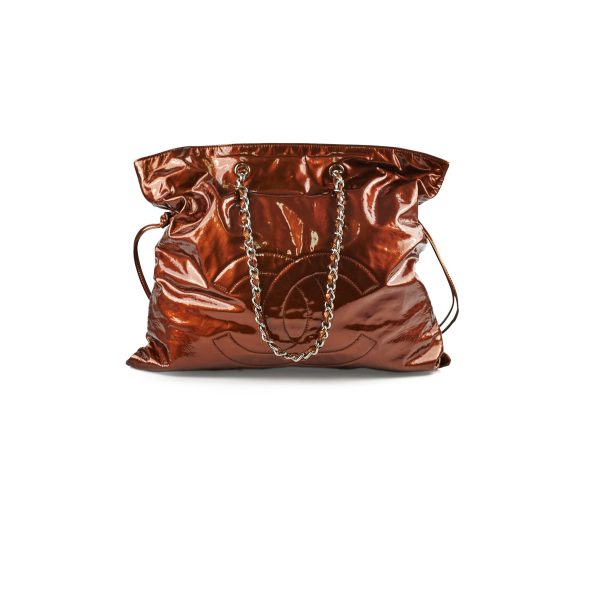 Deal of The Week  - Chanel Large Metallic Patent Tote Bronze 12 Series Sale