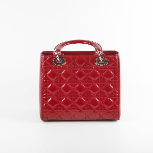 Deal of The Week - Christian Dior Lady Dior Medium Red Patent Online Hot Sale