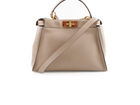 Fendi Medium Peekaboo Beige Cheap