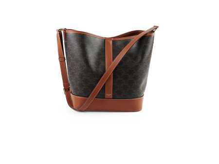 Celine Medium Bucket Triomphe Canvas and Calfskin Online Hot Sale