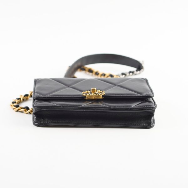 Chanel 19 Wallet On Chain WOC Lambskin Black For Discount