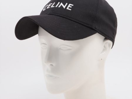 Celine Logo Black Baseball Cap Size Medium For Cheap