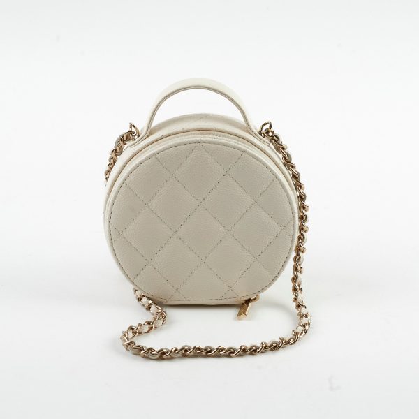 Chanel Small Round White Crossbody - Series 31 Online Hot Sale