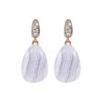 Bronzallure Blue Lace Agate Dangle Studs With CZ Online