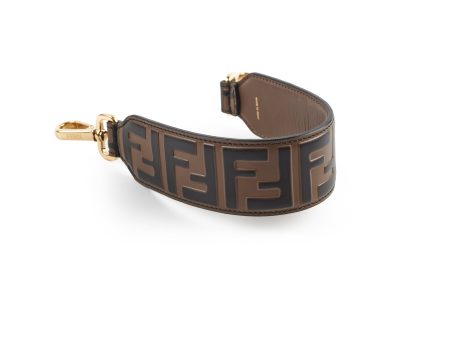 Fendi Brown FF Embossed Leather Strap Fashion