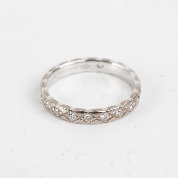 Chanel Coco Crush Ring Mini Model White Gold Diamond Size 55 HOLD AV Sale