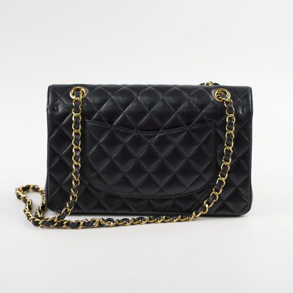 Chanel Caviar Medium Large Double Classic Flap Black For Discount