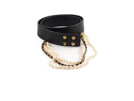 Chanel leather pearl belt size 75 Cheap