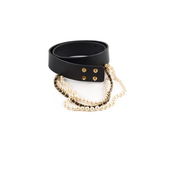 Chanel leather pearl belt size 75 Cheap