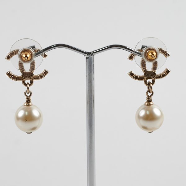 Chanel CC Pearl Drop Earrings Online