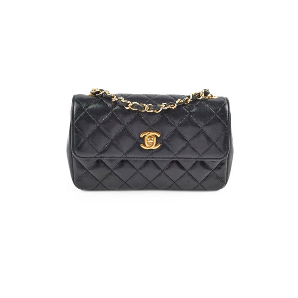 Chanel Vintage Matelasse Lambskin Bag Black For Discount