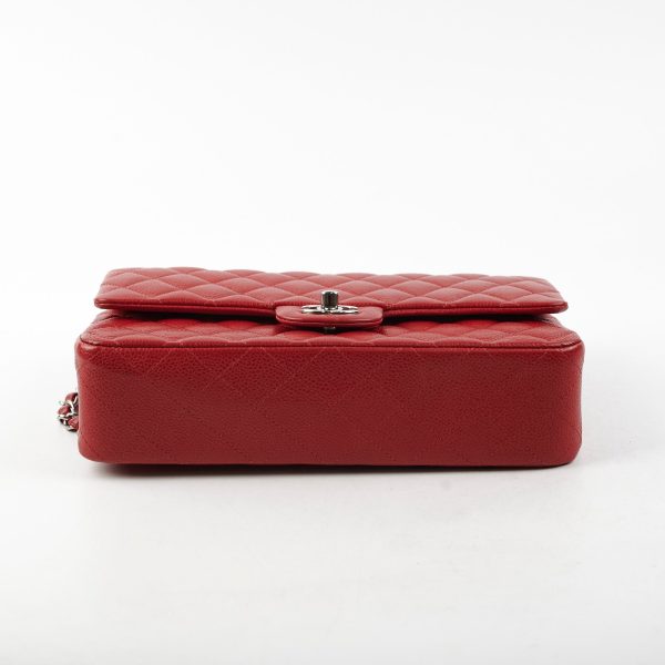 Chanel Classic Medium Large M L Caviar Red - Series 18 Hot on Sale