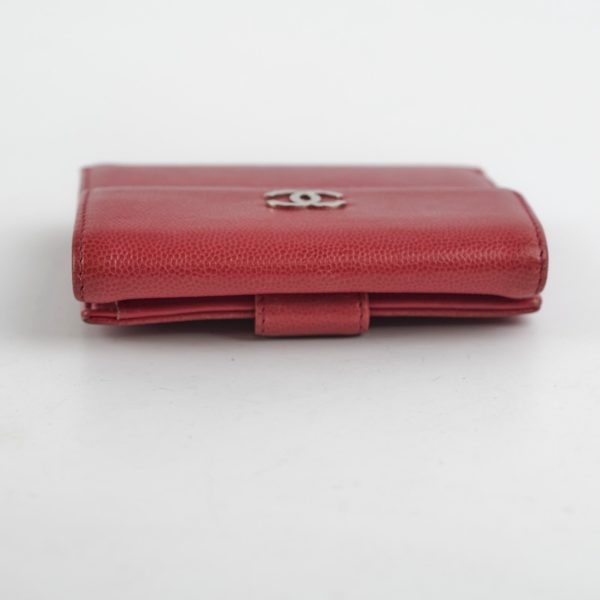 Chanel Fold Caviar Dark Pink Wallet For Discount