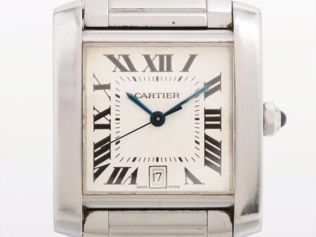 Cartier Medium Tank Francaise 27mm Stainless Steel watch on Sale