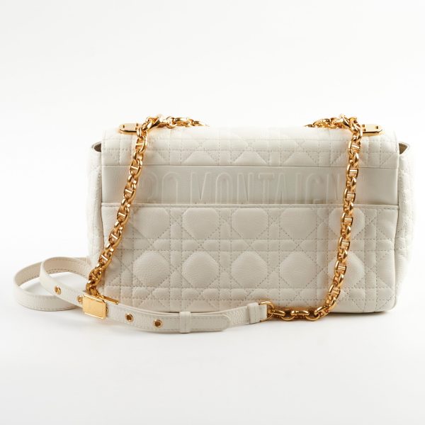 Christian Dior Medium Caro Cannage Bag White Online Sale