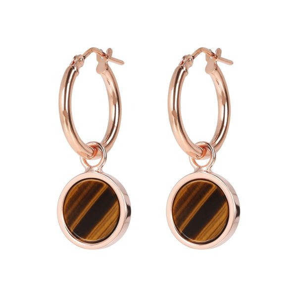 Bronzallure Alba Tiger s Eye Hoop Online Sale