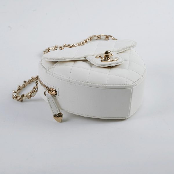 Chanel Mini Heart Bag White 32 Series Supply