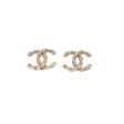 Chanel Coco Logo Bronze Rhinestone Earrings Online now