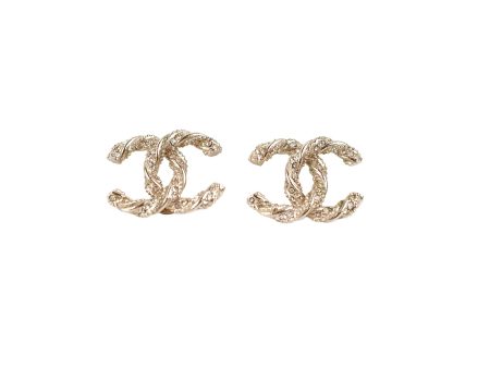 Chanel Coco Logo Bronze Rhinestone Earrings Online now