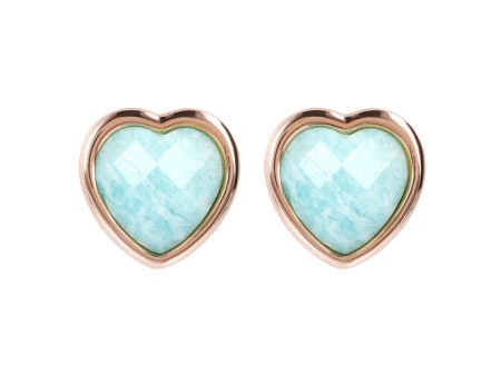 Bronzallure Heart Shaped  Turquoise - Amazon Studs For Sale