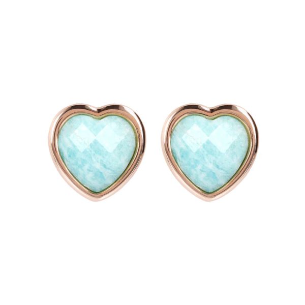 Bronzallure Heart Shaped  Turquoise - Amazon Studs For Sale