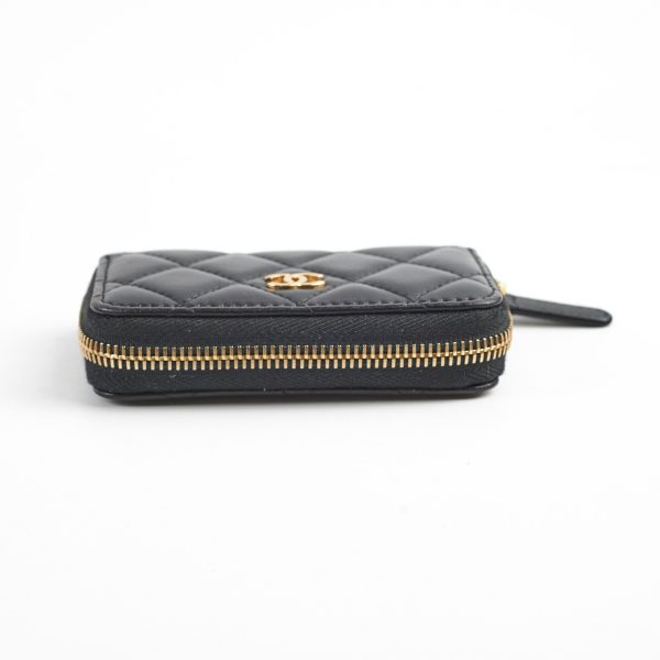 Chanel Zipper Cardholder Lambskin Black 22 Series Online