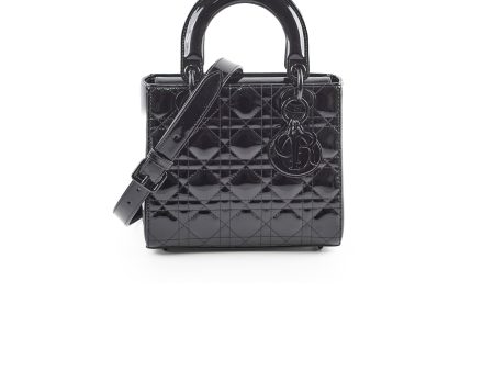 Christian Dior Small Lady Dior Patent Black Online