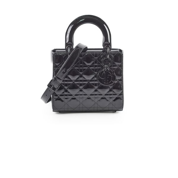 Christian Dior Small Lady Dior Patent Black Online