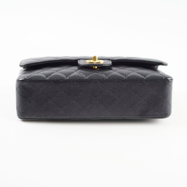 Chanel Medium Large Caviar Double Classic Flap Black For Sale