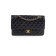 Chanel Caviar Medium Large Double Classic Flap Black For Discount