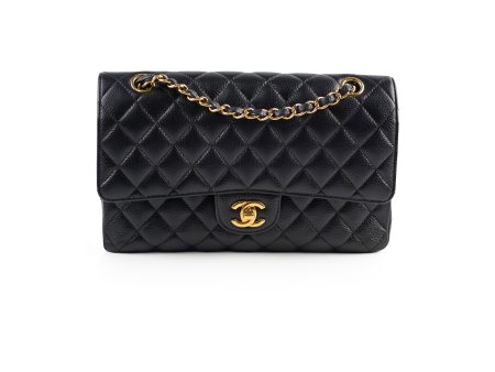 Chanel Caviar Medium Large Double Classic Flap Black For Discount