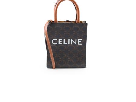 Celine Vertical Cabas Canvas Logo Mini Tote Hot on Sale