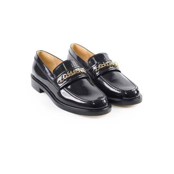 Chanel Patent Loafers Black Size 41C Sale