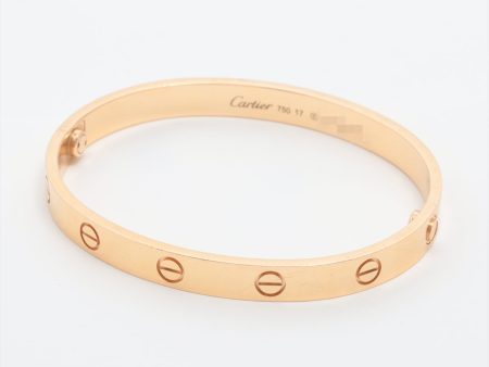 Cartier Love Rose Pink Gold Bracelet Size 17 Hot on Sale