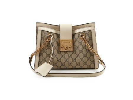 Deal of The Week - Gucci Small Padlock Shoulder Bag GG Supreme White For Cheap