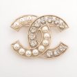 Chanel Coco Logo Rhinestone Pearl Brooch Costume Jewellery Cheap