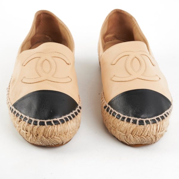 Chanel Espadrilles Shoes Beige Size 37 For Discount