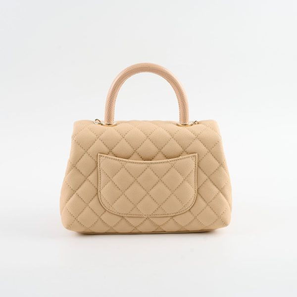 Chanel Coco Handle Small Beige Lizard Handle- Series 30 Hot on Sale