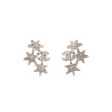 Chanel Star Logo Rhinestone Silver Earrings Costume Jewellery For Cheap