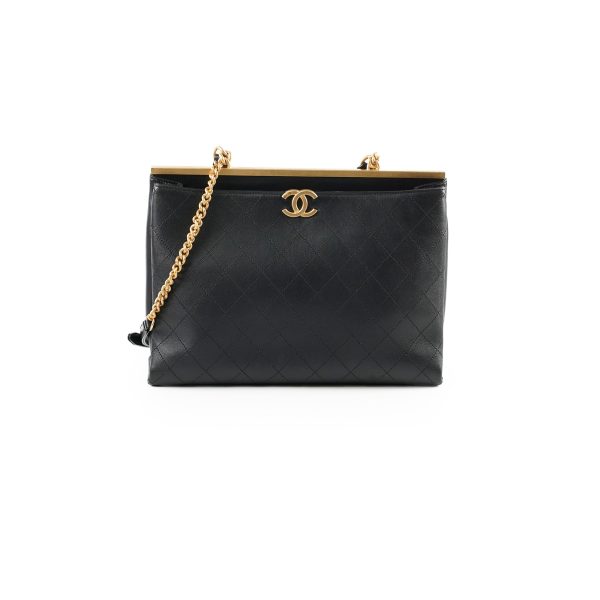 Chanel Calfskin Coco Luxe Large Tote Black - 25 Series Online Sale