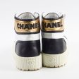 Chanel Calfskin Cap Toe Lace Up Boots Black White Size 40.5C Cheap