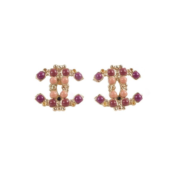 Chanel Beaded CC Earrings Costume Jewellery on Sale