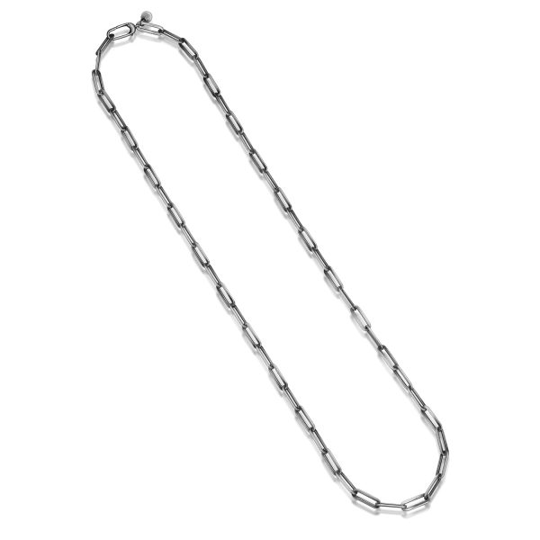 ETHOS BRUSHED GUN METAL PAPER CLIP CHAIN 24  Discount